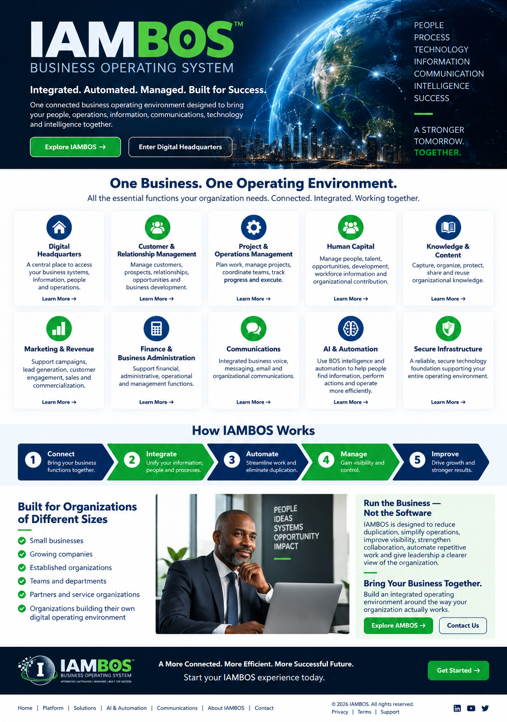 IAMBOS Home approved page design