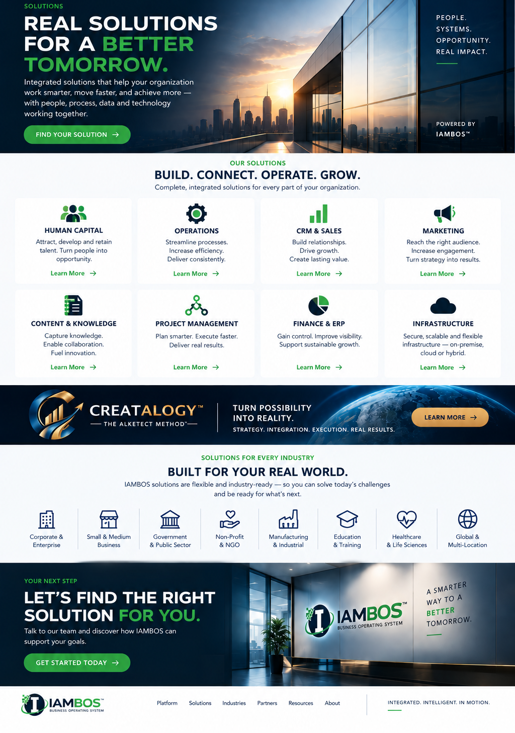 IAMBOS Solutions approved page design
